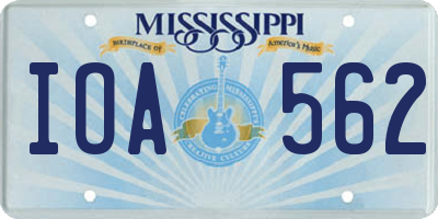 MS license plate IOA562