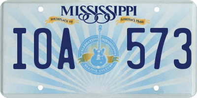 MS license plate IOA573