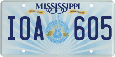 MS license plate IOA605