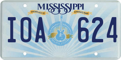 MS license plate IOA624