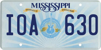MS license plate IOA630