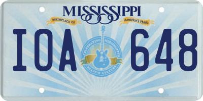 MS license plate IOA648