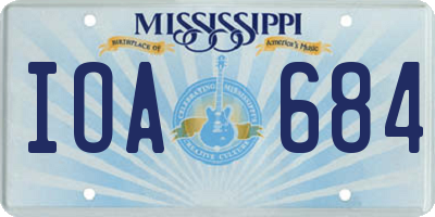 MS license plate IOA684