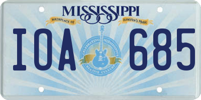 MS license plate IOA685