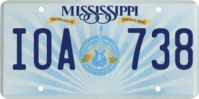 MS license plate IOA738