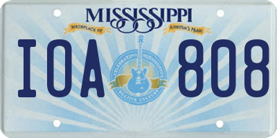 MS license plate IOA808