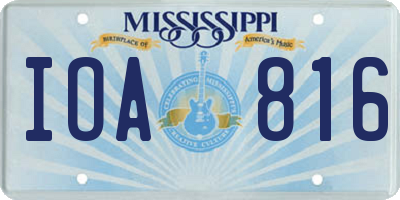 MS license plate IOA816