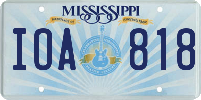 MS license plate IOA818