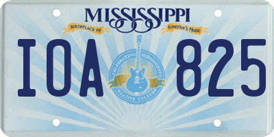 MS license plate IOA825