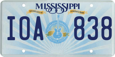 MS license plate IOA838