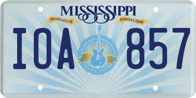 MS license plate IOA857