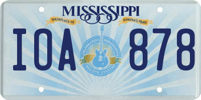 MS license plate IOA878