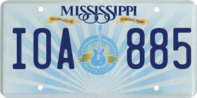 MS license plate IOA885