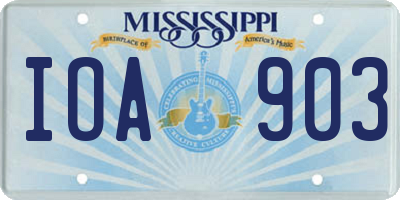 MS license plate IOA903