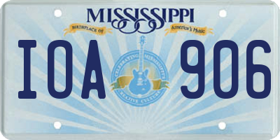 MS license plate IOA906
