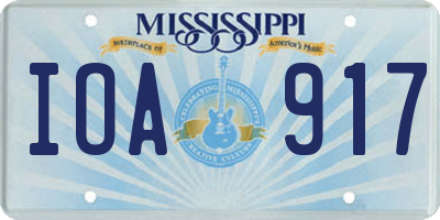 MS license plate IOA917