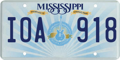 MS license plate IOA918