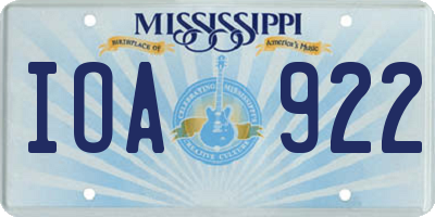 MS license plate IOA922