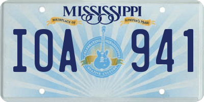 MS license plate IOA941