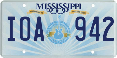 MS license plate IOA942