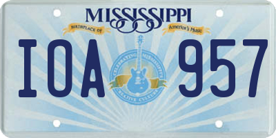 MS license plate IOA957