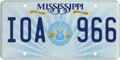 MS license plate IOA966