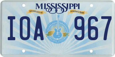 MS license plate IOA967
