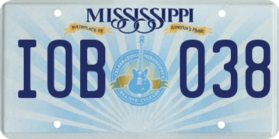 MS license plate IOB038