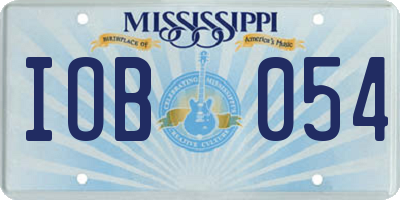 MS license plate IOB054