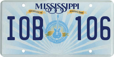 MS license plate IOB106
