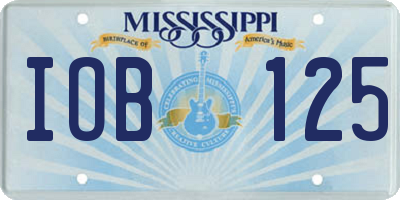 MS license plate IOB125