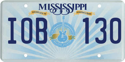 MS license plate IOB130