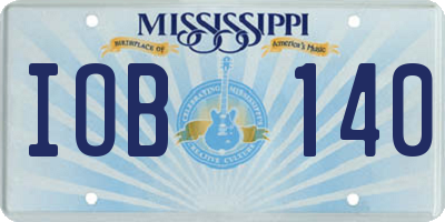 MS license plate IOB140
