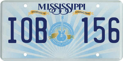 MS license plate IOB156
