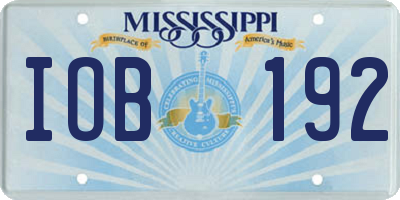 MS license plate IOB192