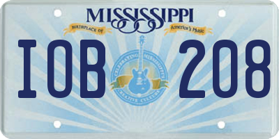 MS license plate IOB208