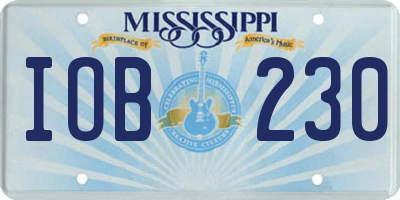 MS license plate IOB230