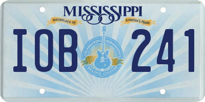MS license plate IOB241