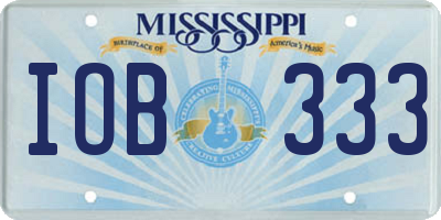 MS license plate IOB333