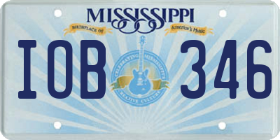 MS license plate IOB346