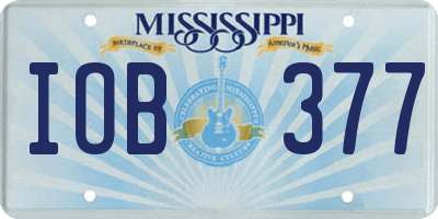 MS license plate IOB377