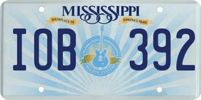 MS license plate IOB392