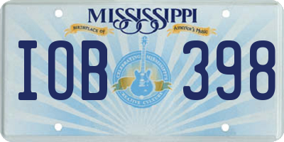 MS license plate IOB398
