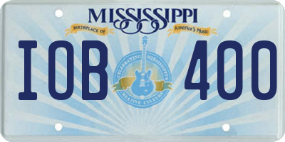 MS license plate IOB400