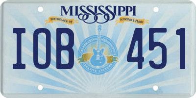 MS license plate IOB451