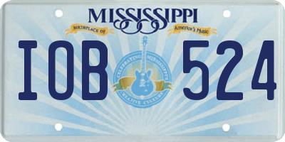MS license plate IOB524