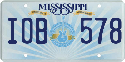 MS license plate IOB578