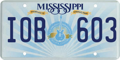 MS license plate IOB603