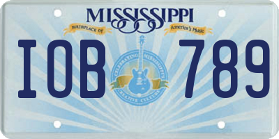MS license plate IOB789