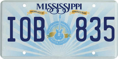 MS license plate IOB835